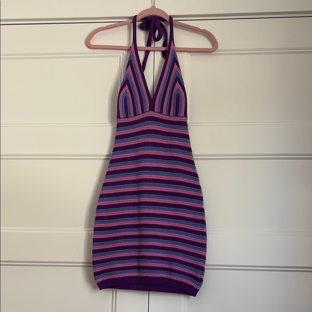 Wild Fable Multicolor Striped Backless Dress
